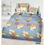 Cherry - 100% Cotton Cartoon Bedding Set (Mr. Shiba) - SB006 - Cherry - BabyOnline HK