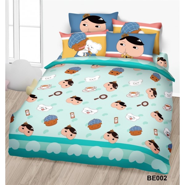 Cherry - 100% Cotton Cartoon Bedding Set (Butt Detective) - BE002 - Cherry - BabyOnline HK