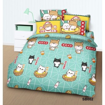 Cherry - 100% Cotton Cartoon Bedding Set (Mr. Shiba) - SB002