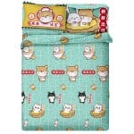 Cherry - 100% Cotton Cartoon Bedding Set (Mr. Shiba) - SB002 - Cherry - BabyOnline HK
