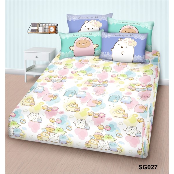 Cherry - 100% Cotton Cartoon Fitted Sheet & Pillow Case (Sumikko Gurashi) - SG027FD - Cherry - BabyOnline HK