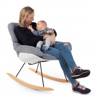 ChildHome - Rocking Lounge Chair (White/Grey)