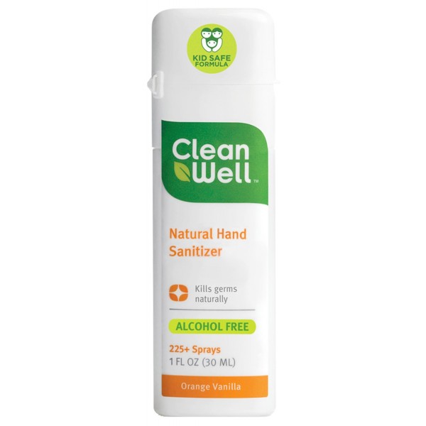 Natural Alcohol Free Hand Sanitizer - Orange Vanilla 30ml - Clean Well - BabyOnline HK