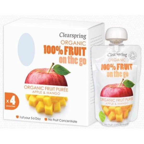 Organic 100% Fruit (Apple & Mango) 4 x 100g - ClearSpring - BabyOnline HK