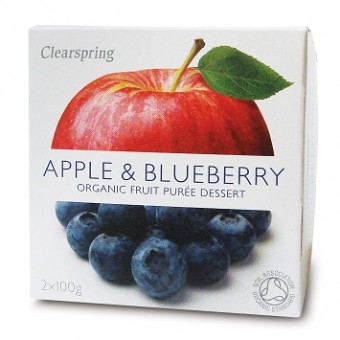 Organic Fruit Purée (Apple &amp; Blueberry) 2 x 100g 