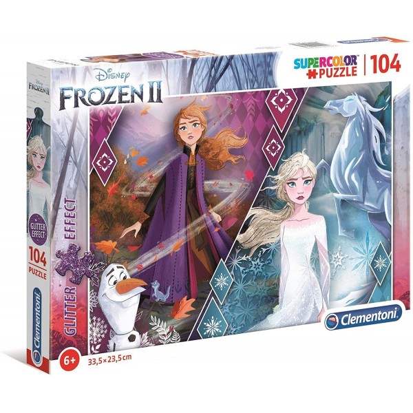 Super Color Glitter Puzzle - Disney Frozen II (104 Pcs) - Clementoni - BabyOnline HK