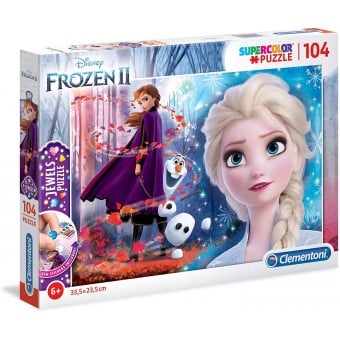 Super Color Jewels Puzzle - Disney Frozen II (104 Pcs)