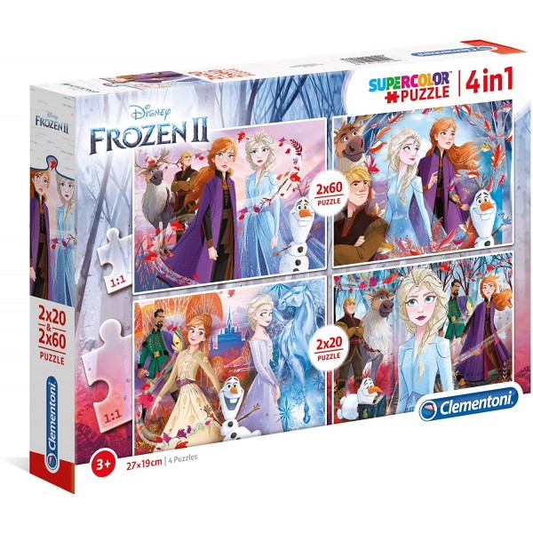 Super Color Puzzle - Disney Frozen II (2 x 60 + 2 x 20) - Clementoni - BabyOnline HK