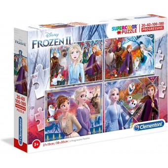 Super Color Progressive Puzzle - Disney Frozen II (20+60+100+180)