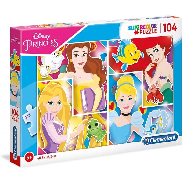 Super Color Puzzle - Disney Princess (104 Pcs) - Clementoni - BabyOnline HK