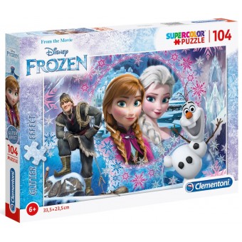 Super Color Puzzle - Disney Frozen - Queen of the North Mountain (104 Pcs)