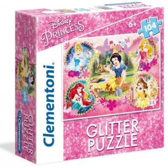 Glitter Puzzle - Disney Princess (104 Pcs)