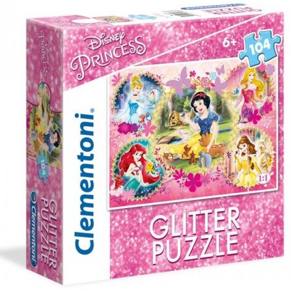 Glitter Puzzle - Disney Princess (104 Pcs) - Clementoni - BabyOnline HK