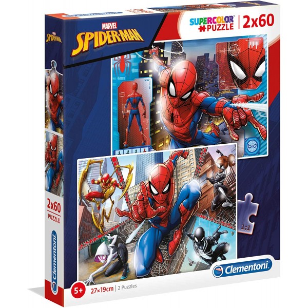 Super Color Puzzle - Marvel Spider-Man (2 x 60 Pcs) - Clementoni