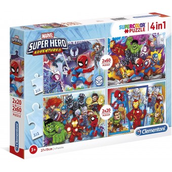 Super Color Puzzle - Marvel Avengers (2 x 60 + 2 x 20)