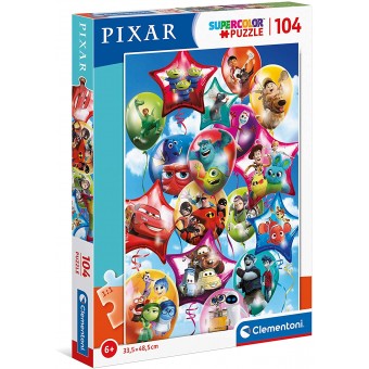 Super Color Puzzle - Pixar Party (104 Pcs)