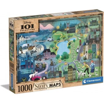 Story Maps Puzzle - Disney 101 Dalmatians (1000 pieces)