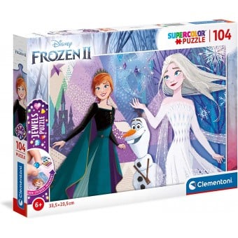 Super Color Jewels Puzzle - Disney Frozen II (104 Pcs)