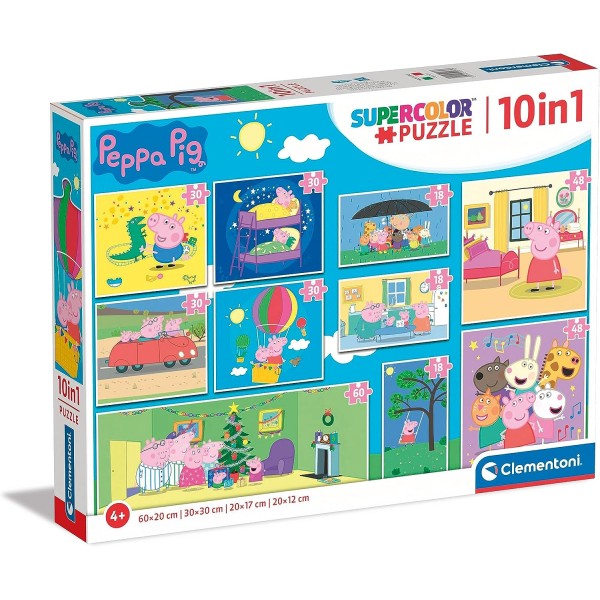 10 in 1 Super Color Puzzle - Peppa Pig (18, 30, 48, 60) - Clementoni - BabyOnline HK