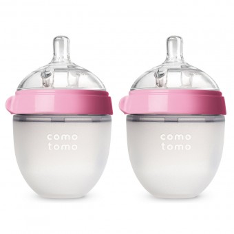 防脹氣矽膠奶瓶 150ml/5oz -  粉紅色 (2個裝)