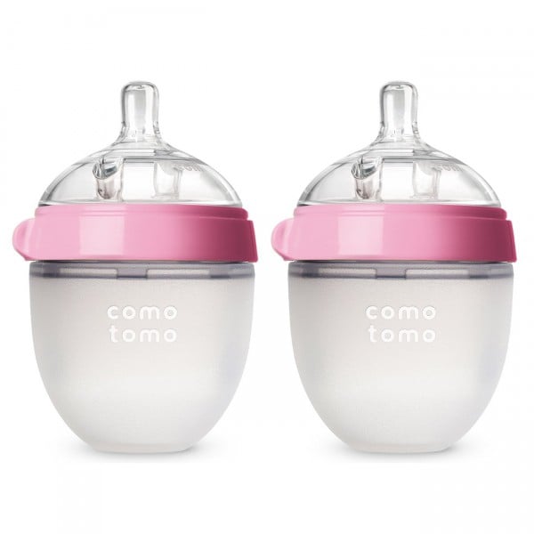 Soft Hygienic Silicone Bottle150ml/5oz - Pink (Pack of 2) - Comotomo - BabyOnline HK