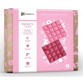 Connetix - Pastel Pink & Berry Base Plate Pack (2 Piece)