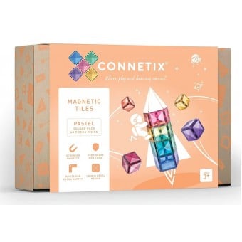 Connetix - 粉彩方塊 磁力片積木 (40件)