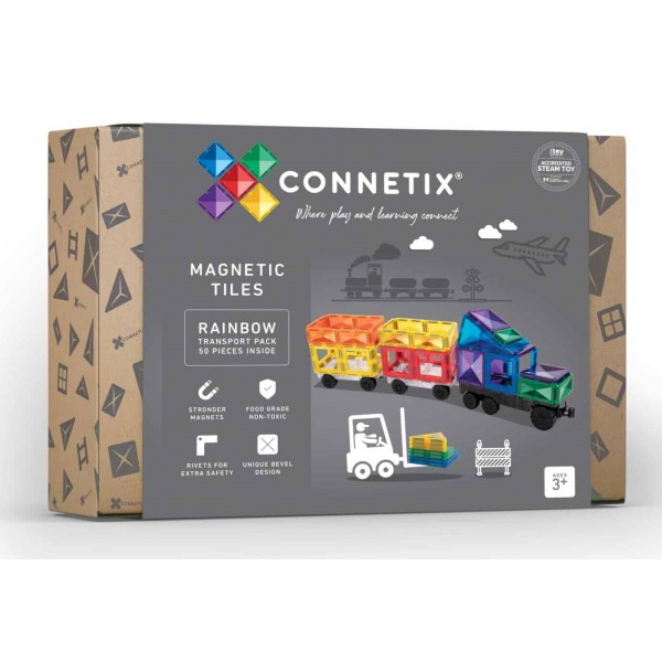 Connetix - 彩虹磁力積木-磁力運輸車組 (50件) - Connetix - BabyOnline HK