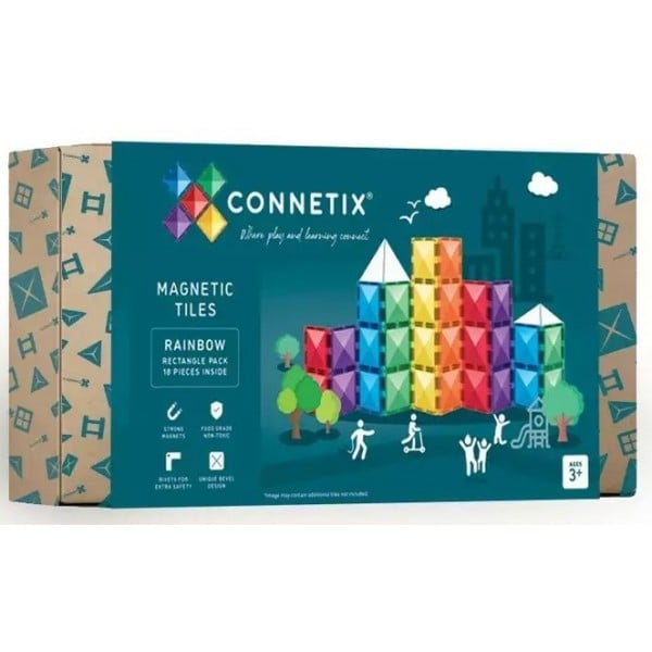 Connetix - 彩虹磁力積木 長方形補充組 (18件) - Connetix - BabyOnline HK
