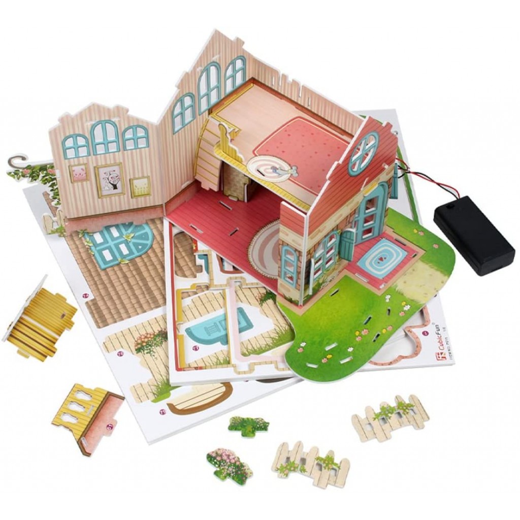 3d Puzzle-Villa SWEET problema 3d-casa delle bambole ragazza CASA LUCE CUBICFUN 