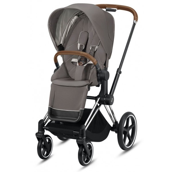 Cybex Priam - Baby Stroller - Chrome + Soho Grey - BabyOnline
