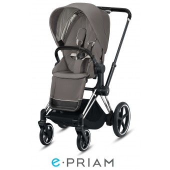 Cybex e-Priam - Baby Stroller - Chrome Black + Soho Grey