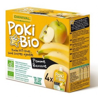 Poki Bio - Organic Puree (Apple + Banana) 4 x 90g