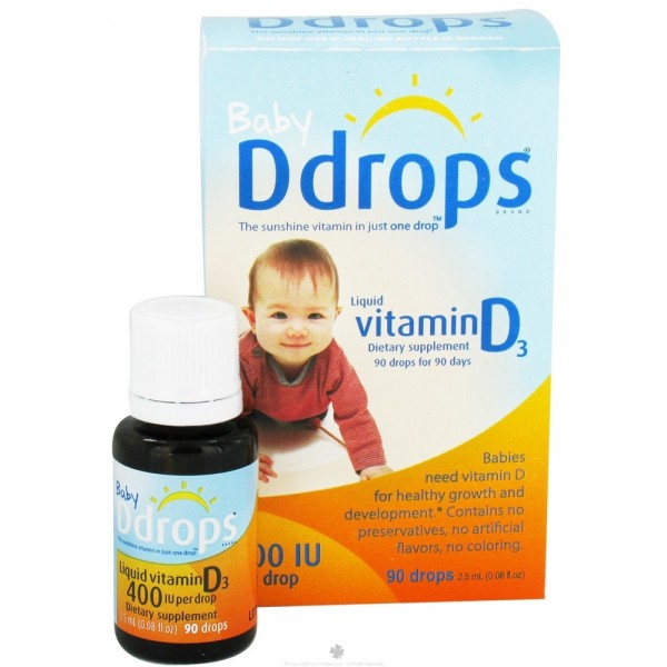 嬰幼兒維生素D滴劑400單位 - 2.5毫升 - Ddrops - BabyOnline HK