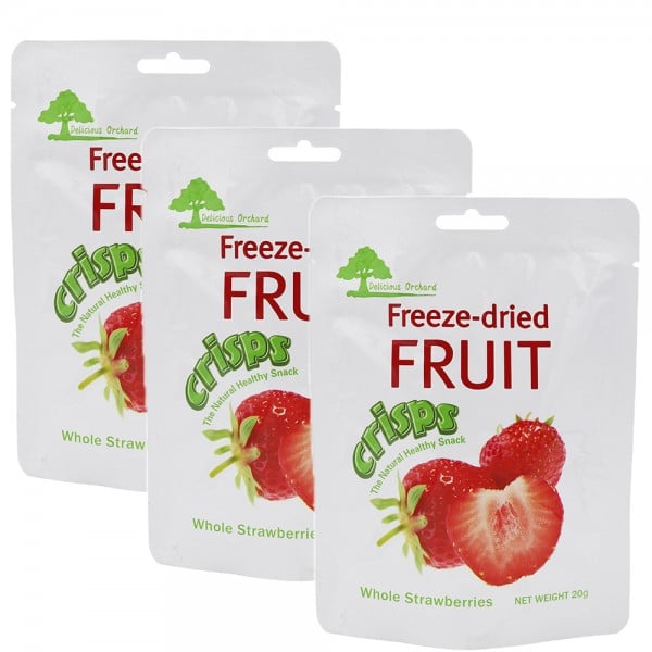Delicious Orchard - Freeze-dried Whole Strawberry 20g x 3 packs - Delicious Orchard - BabyOnline HK