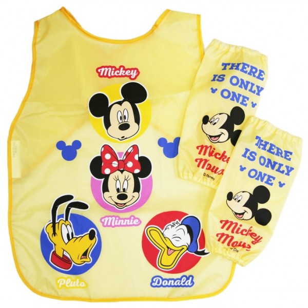 米奇老鼠 - 小朋友圍裙連手袖 (黃色) - Disney - BabyOnline HK