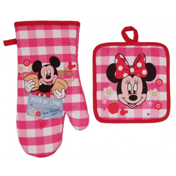 Minnie Mouse - 隔熱手套 + 隔熱墊套裝 - Disney - BabyOnline HK