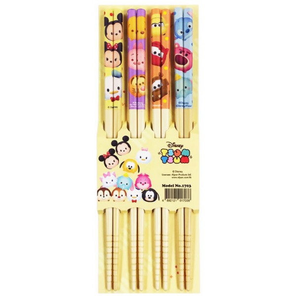 Disney Tsum Tsum - Bamboo Chopsticks 22.5cm (4 pairs) - Disney - BabyOnline HK