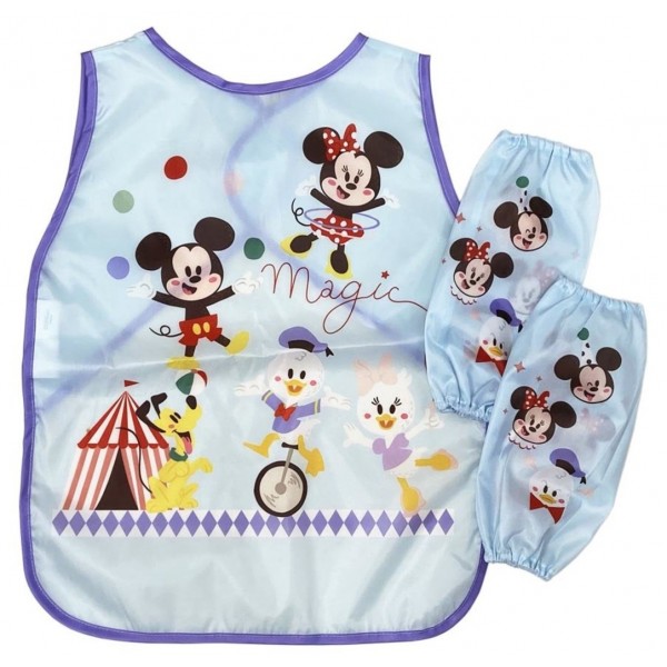 米奇老鼠 - 小朋友圍裙連手袖 (藍色) - Disney - BabyOnline HK