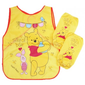 維尼熊 - 小朋友圍裙連手袖 (黃色)