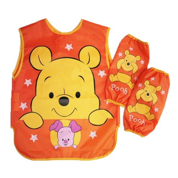 維尼熊 - 小朋友圍裙連手袖 (橙色) - Disney - BabyOnline HK