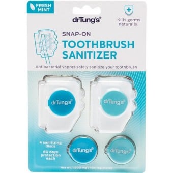 Snap-On Toothbrush Sanitizer (2 Sanitizers + 2 Refills) - Fresh Mint