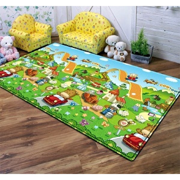 Kids Green PlayMat - Cow Town (Medium) 11mm - Dwinguler - BabyOnline HK