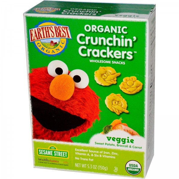 Organic Crunchin' Crackers (Veggie) 150g - Earth's Best - BabyOnline HK