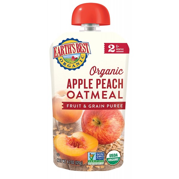 Organic Apple Peach Oatmeal 120g - Earth's Best - BabyOnline HK
