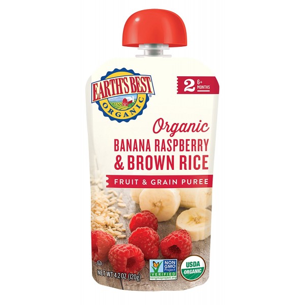 Organic Banana Raspberry & Brown Rice 120g - Earth's Best - BabyOnline HK