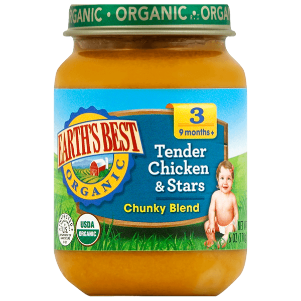 Organic Tender Chicken & Stars (Chunky Blend) 170g - Earth's Best - BabyOnline HK