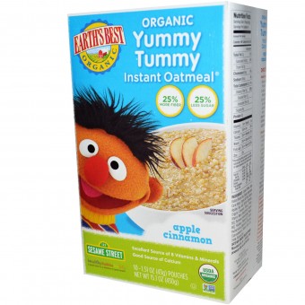 Organic Yummy Tummy Instant Oatmeal - Apples & Cinnamon (10 packets)