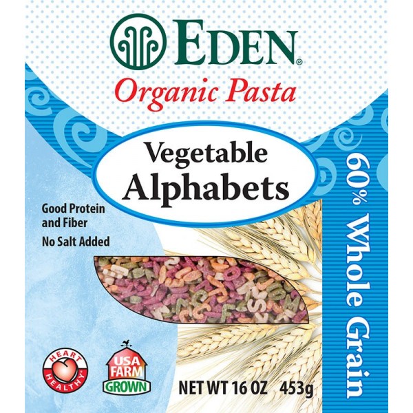 Organic Vegetable Alphabets Pasta 453g - Eden - BabyOnline HK