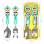 Kids Stainless Steel Spoon & Fork with Case (Blue) - Edison - BabyOnline HK